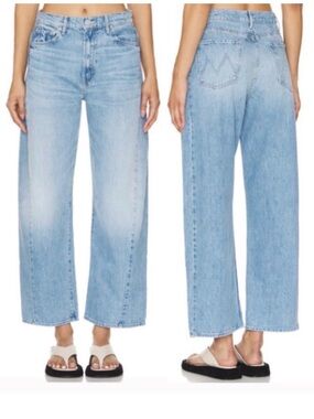 Mother Half Pipe Flood Jeans In Material Girl Barrel Size 33